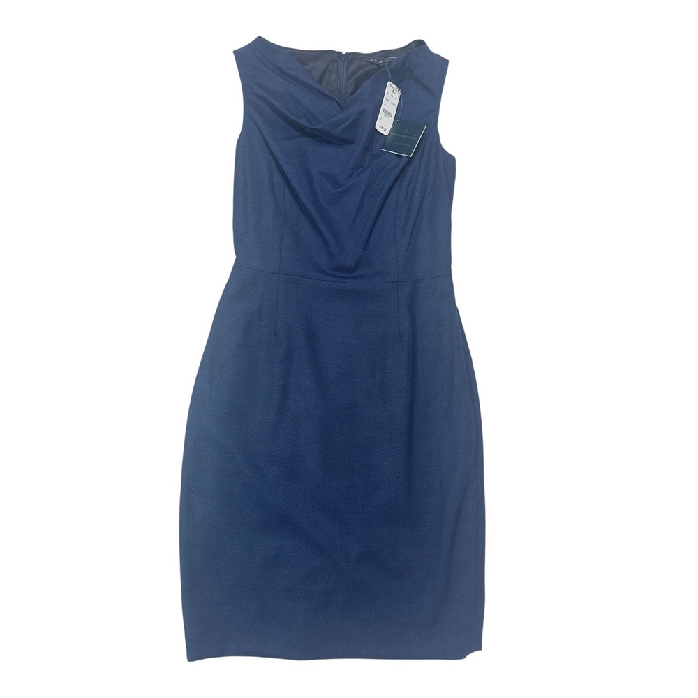 Brooks Brothers Explorer Collection Dress Navy Blue Cowl Neck Sleeveless size 2